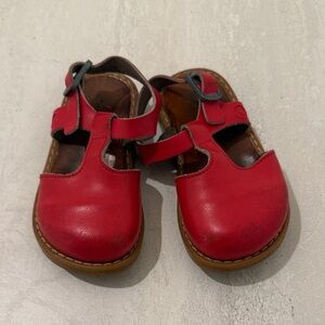 Freshly Picked Red Leather Kids Clogs
